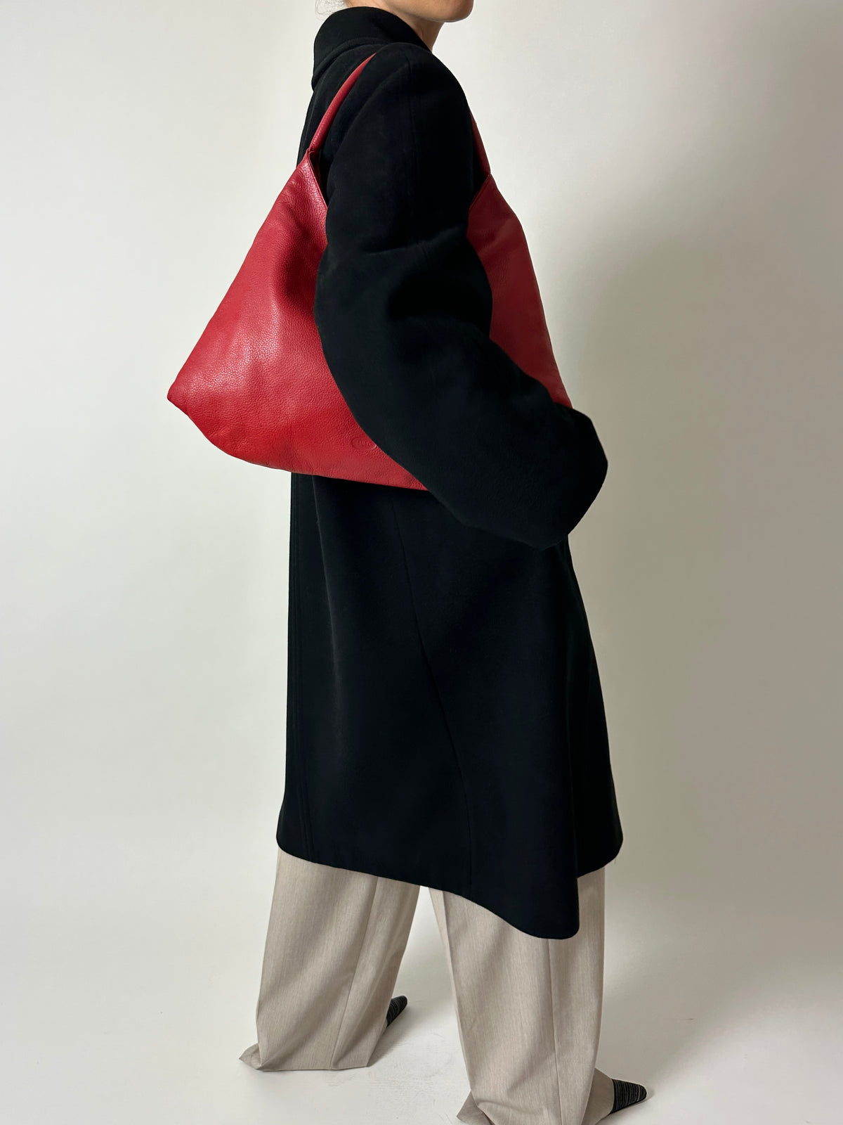 Leather shoulder bag | Red