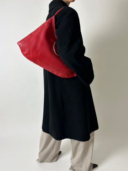 Leather shoulder bag | Red