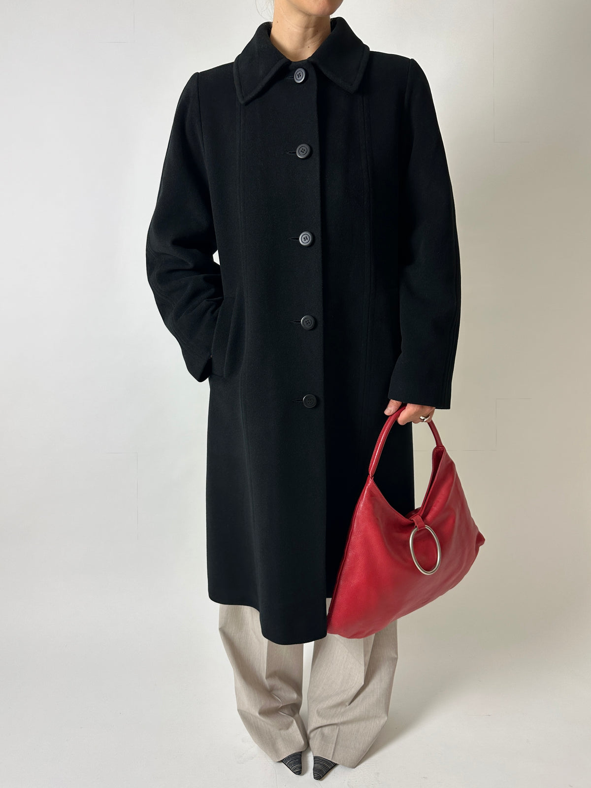 Long wool coat | Black