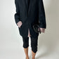 Linen blend blazer | Black