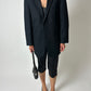 Linen blend blazer | Black