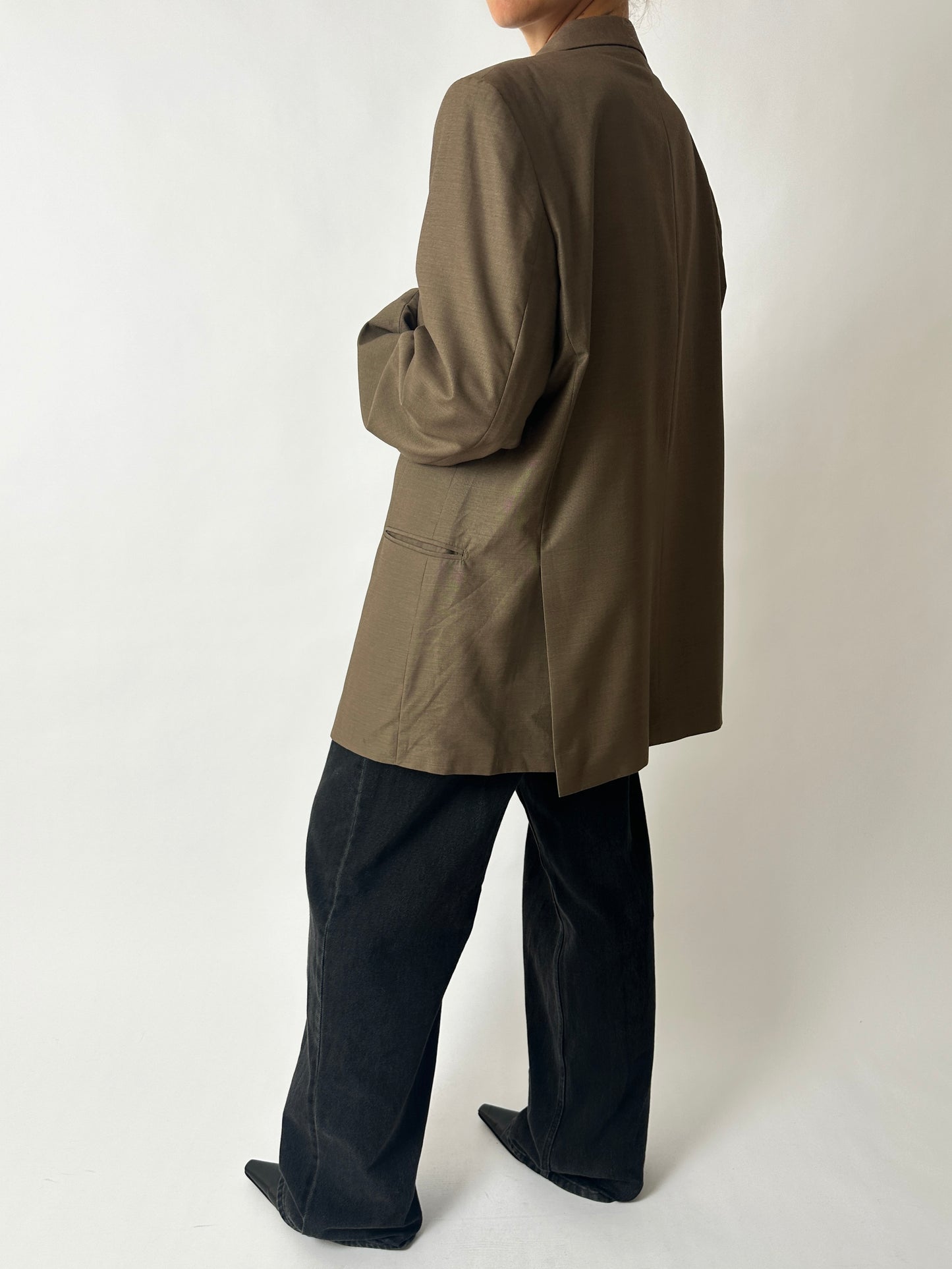 Oversized wool blazer | Soft Brown