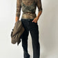 Sheer top | Taupe / Beige