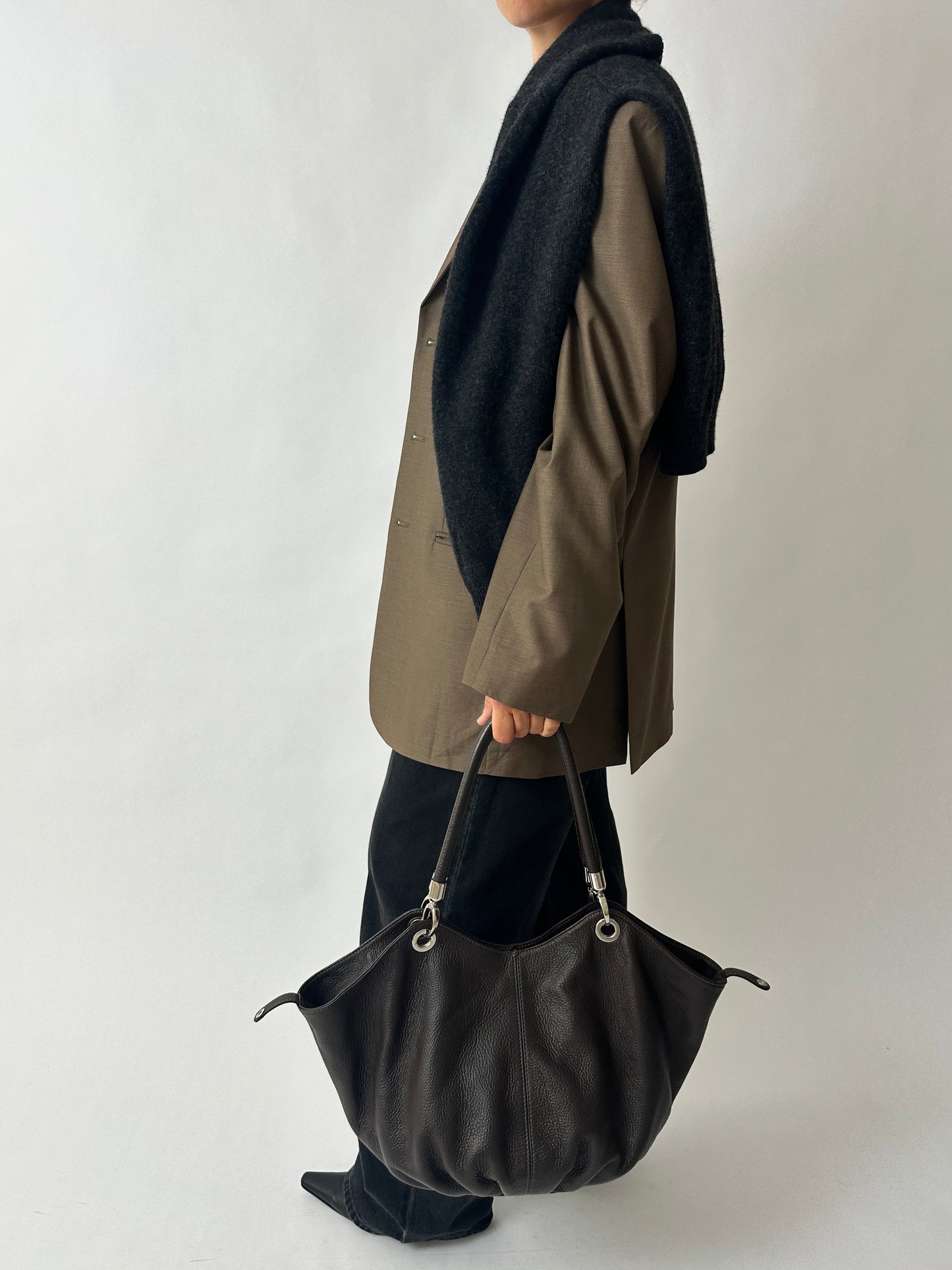 Oversized wool blazer | Soft Brown
