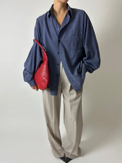 Checked cotton shirt | Blue / Grey