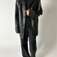 Leather minimalist coat | Black