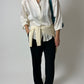 Silk polka dot blouse | Cream