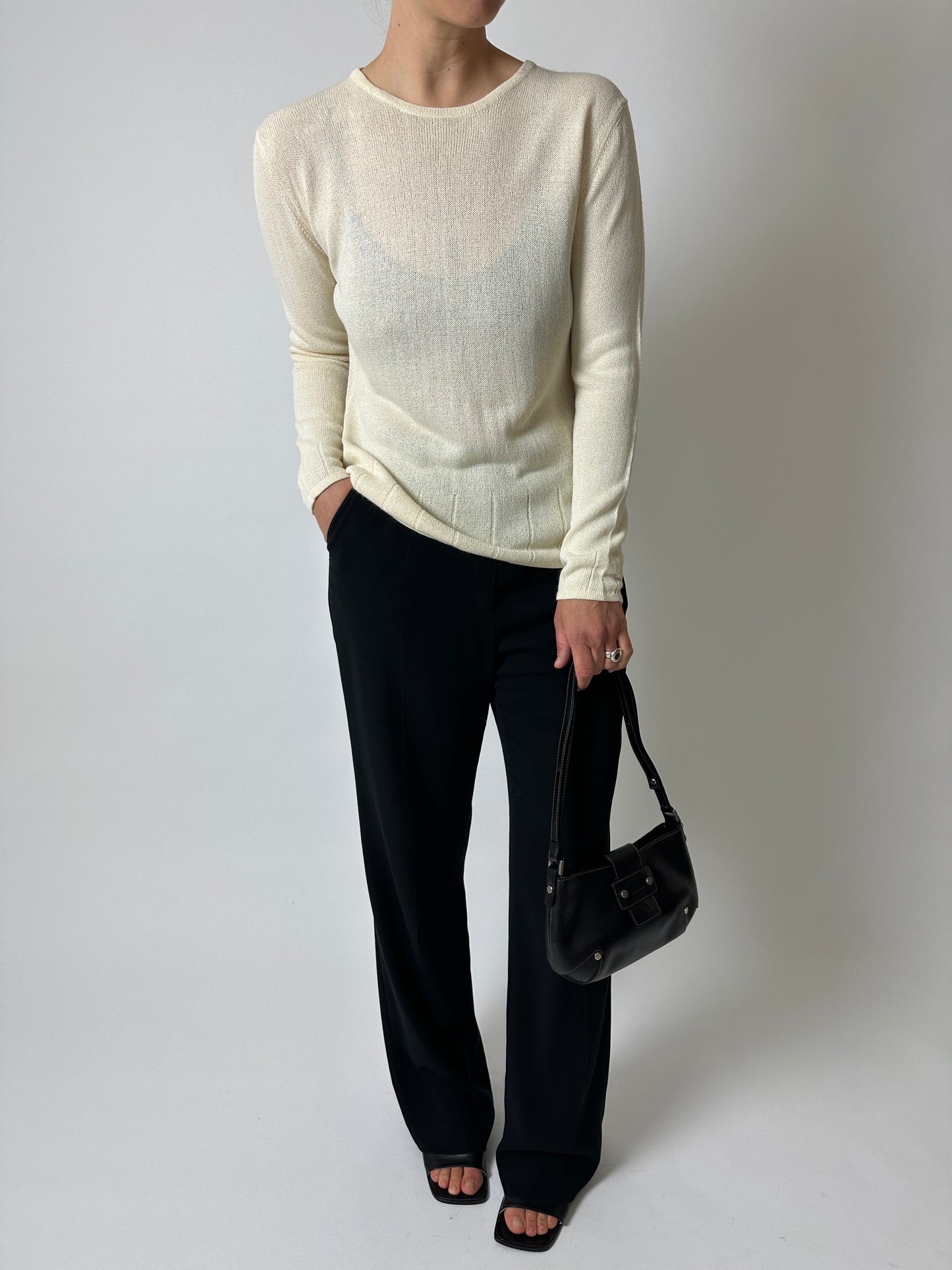 Fine knitted sweater | Soft butter