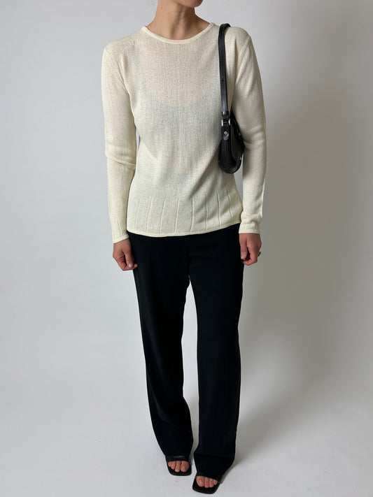 Fine knitted sweater | Soft butter