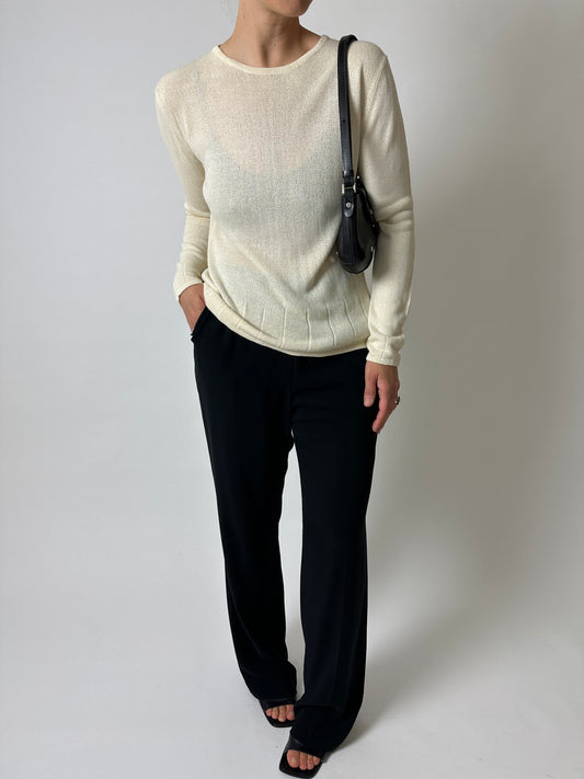 Fine knitted sweater | Soft butter