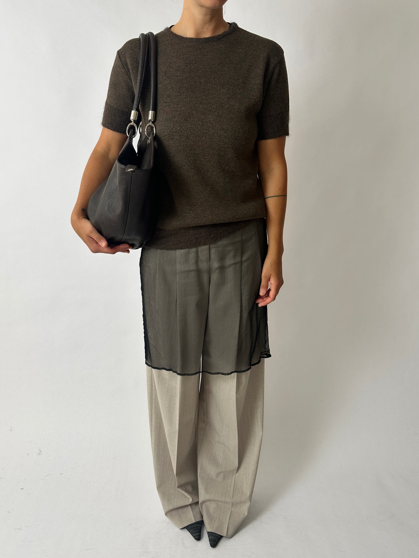 Knitted top | Dark brown