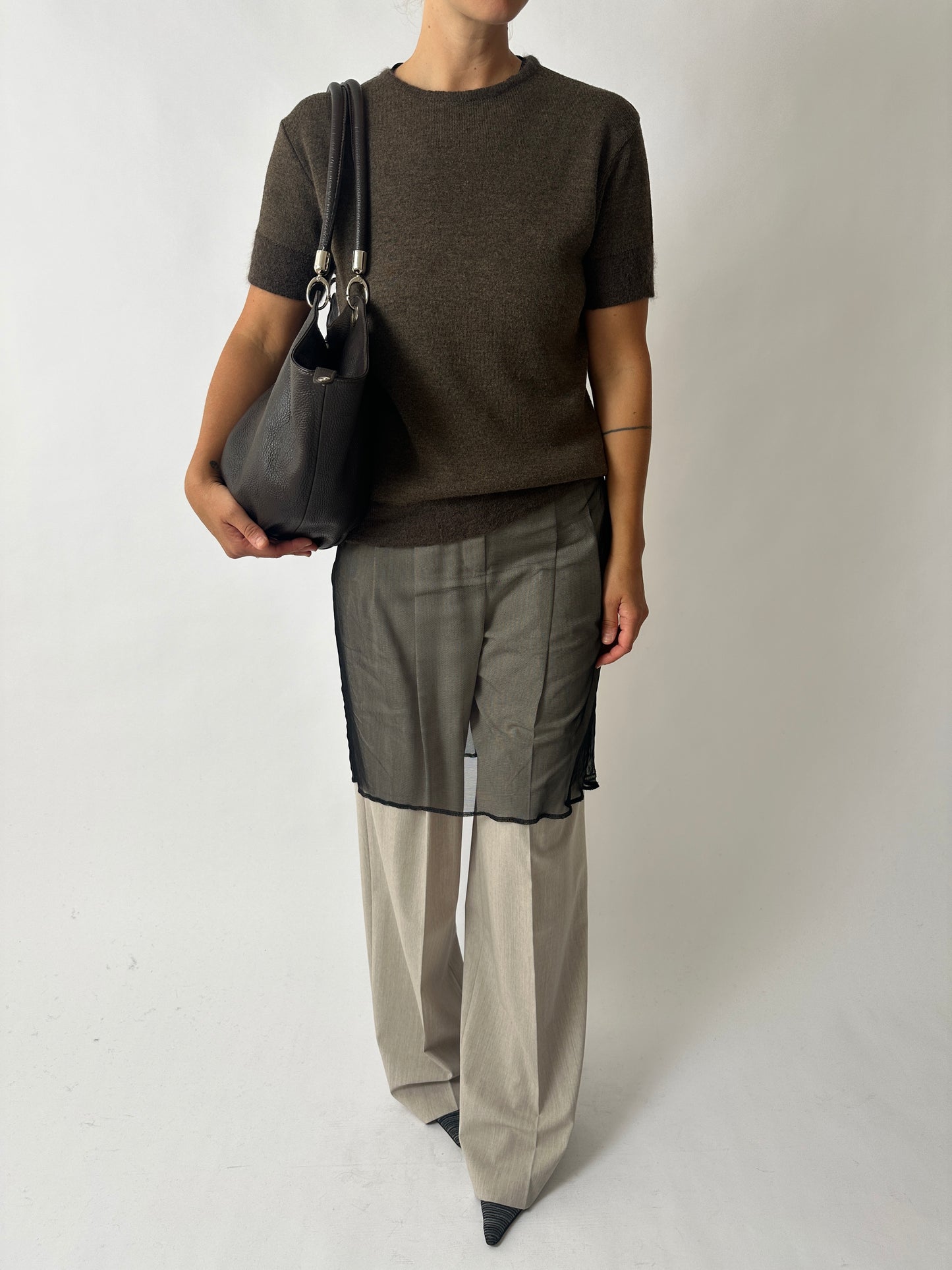 Knitted top | Dark brown