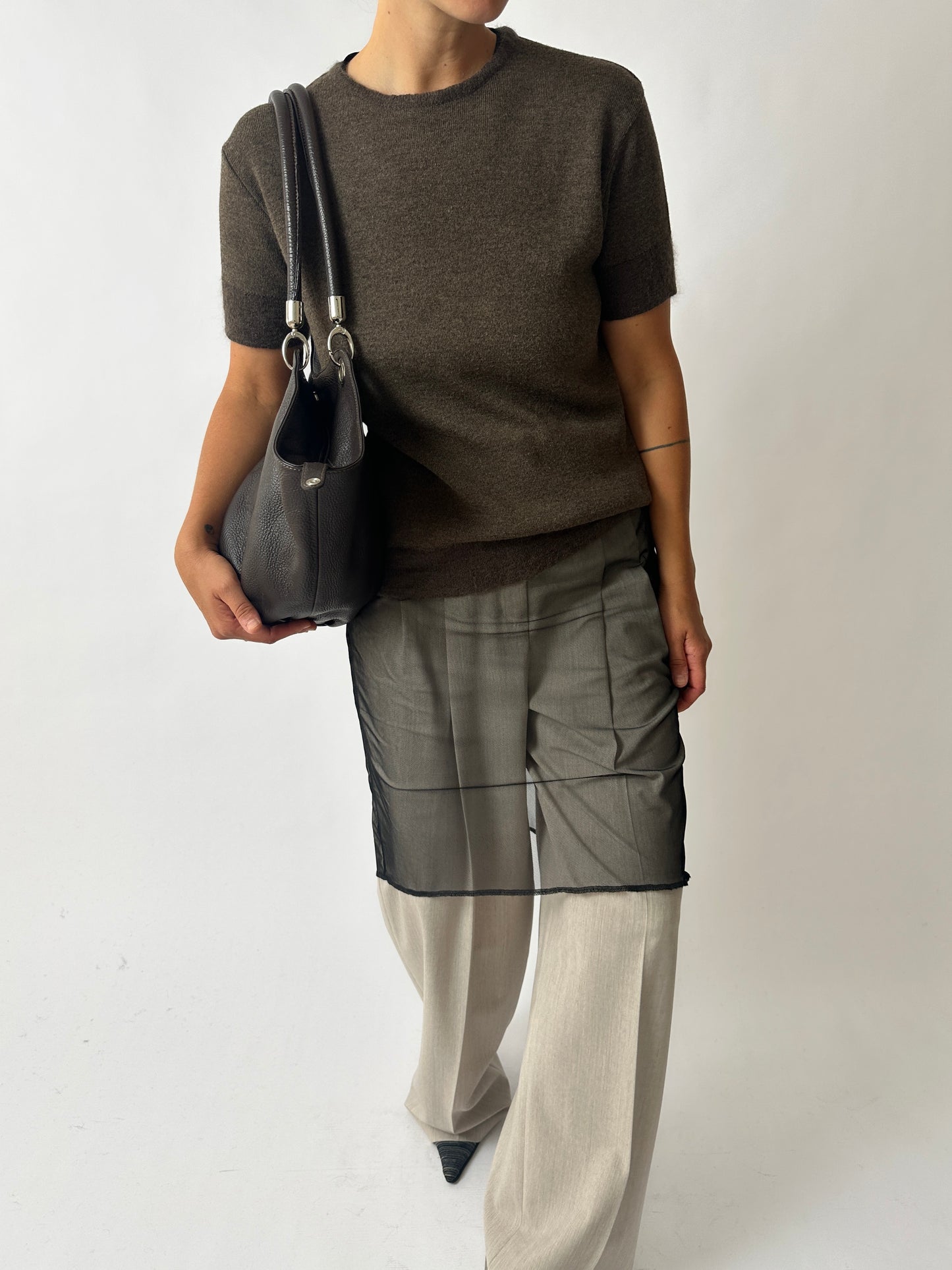 Knitted top | Dark brown