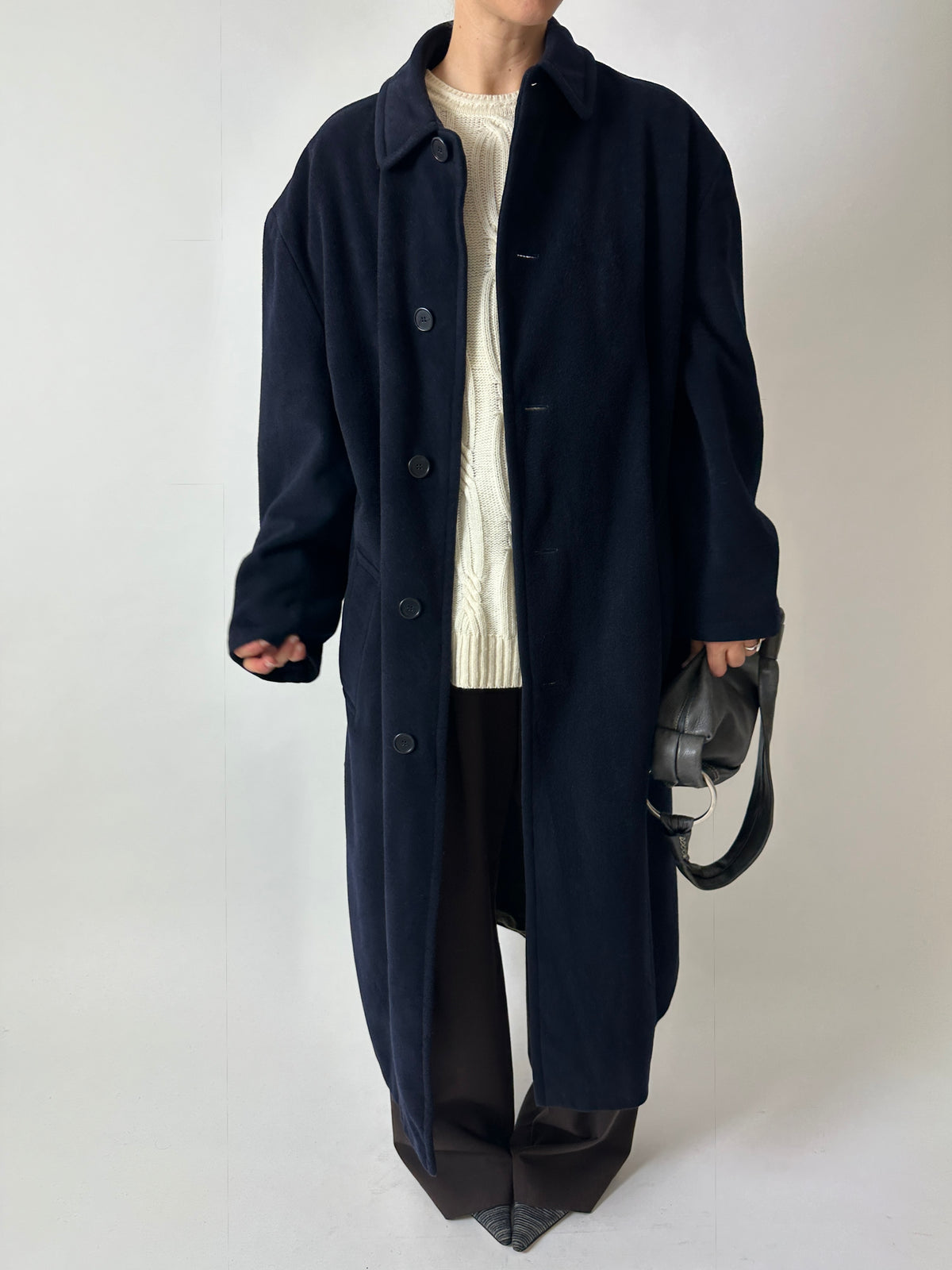 Hugo Boss long wool coat | Dark blue