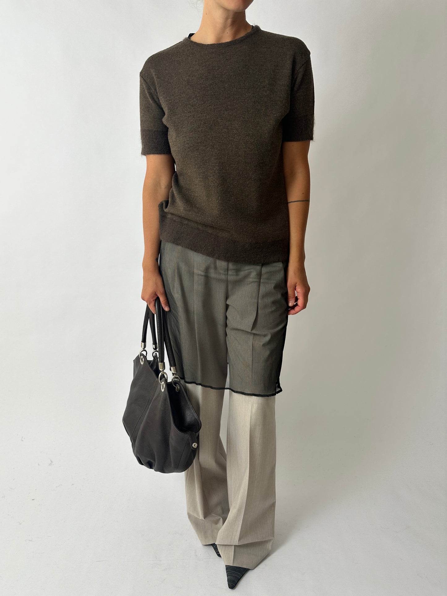 Knitted top | Dark brown