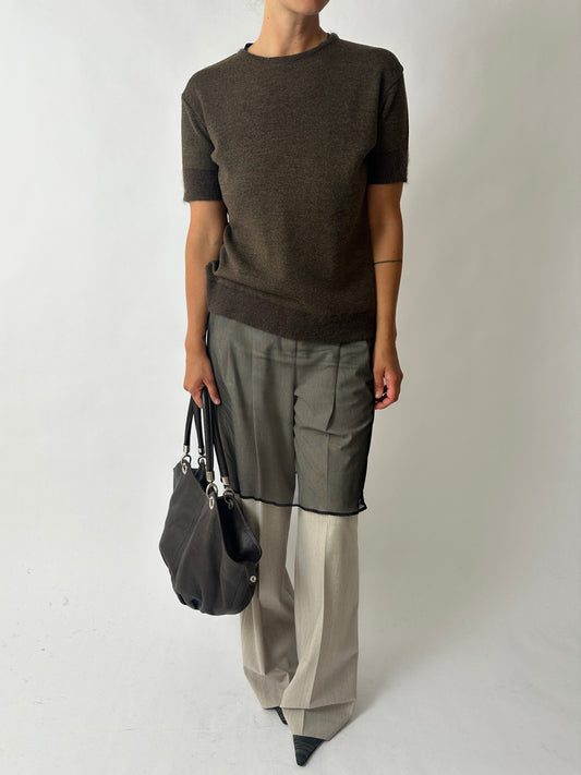 Knitted top | Dark brown