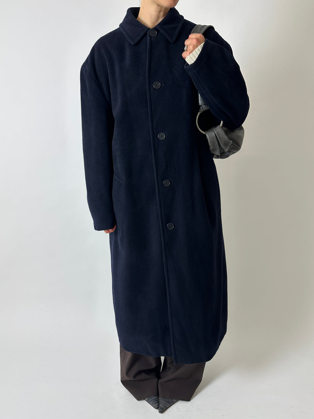 Hugo Boss long wool coat | Dark blue