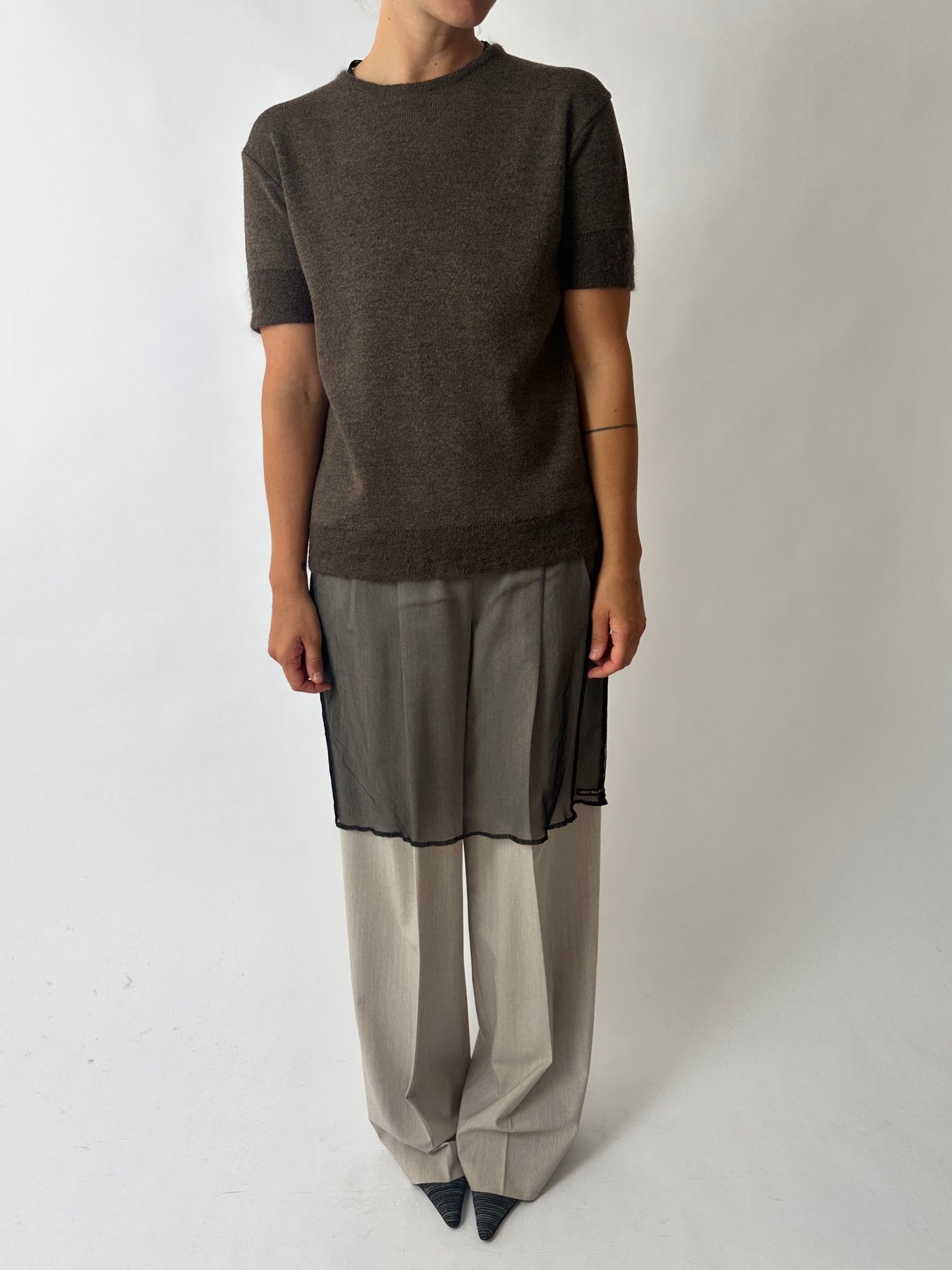 Knitted top | Dark brown