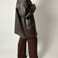 Leather jacket | Dark brown
