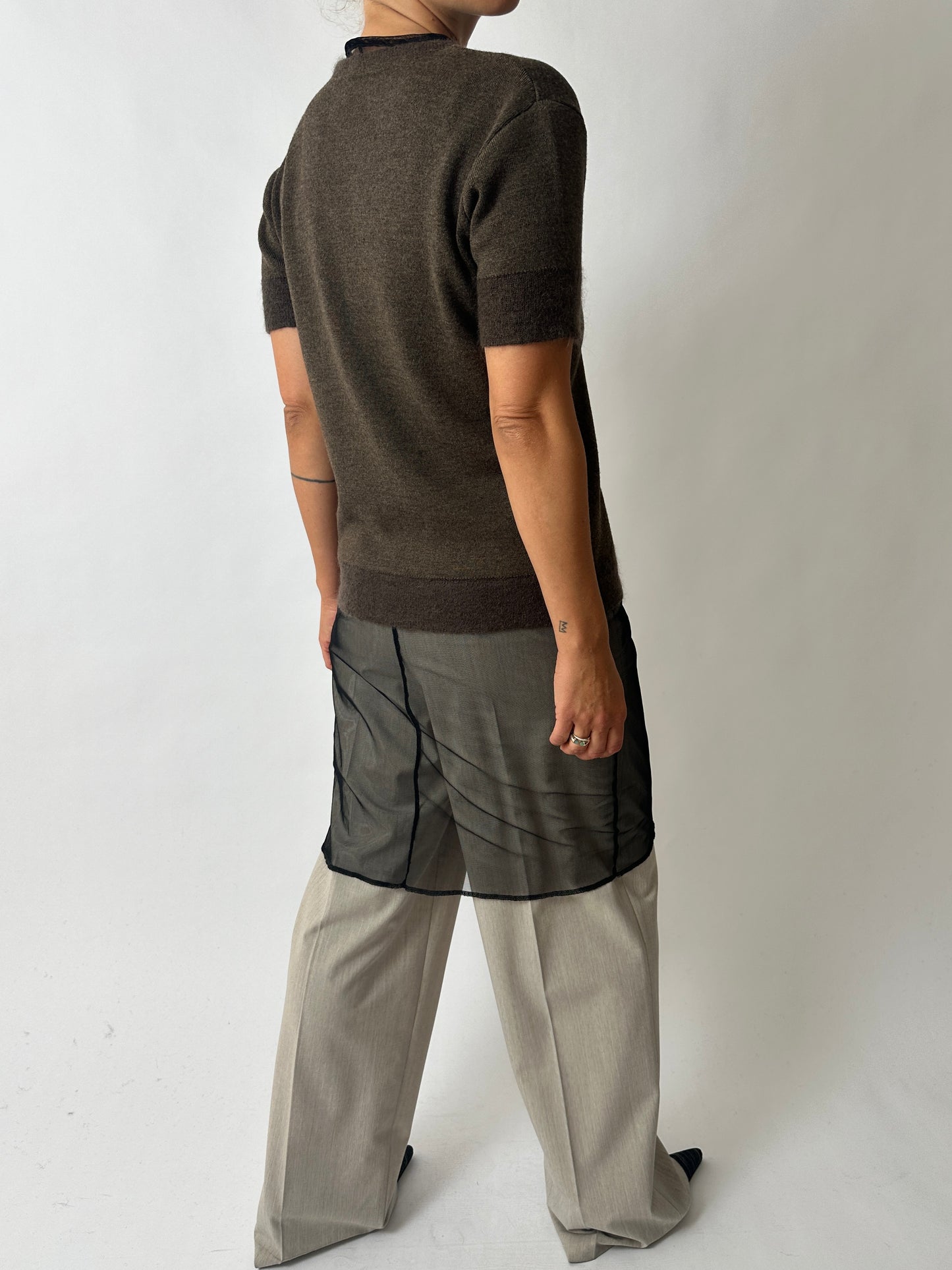 Knitted top | Dark brown