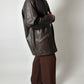 Leather jacket | Dark brown