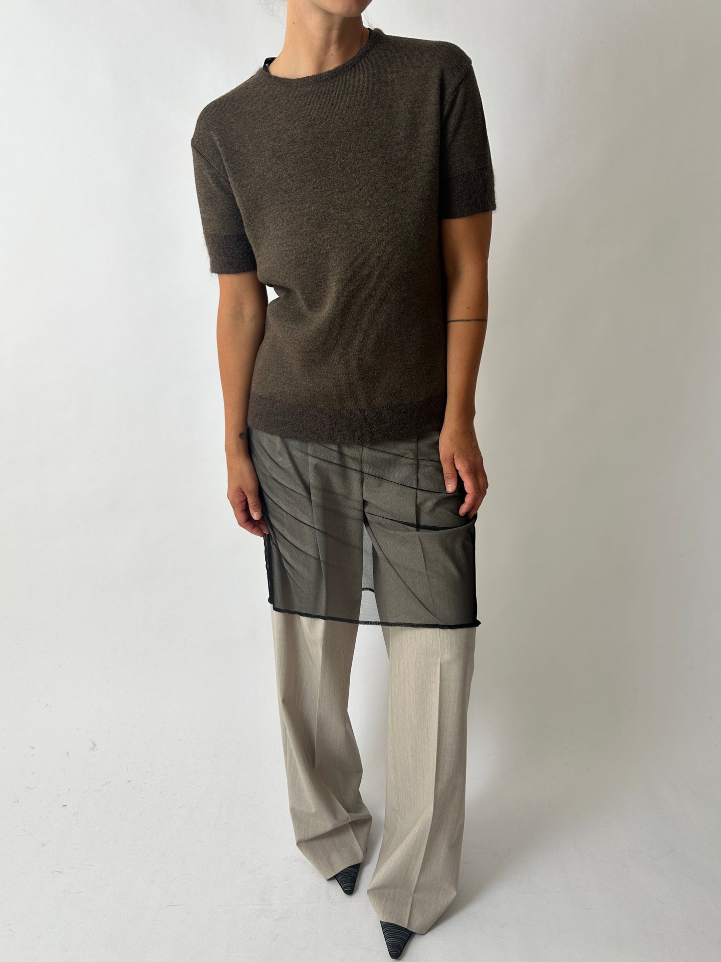 Knitted top | Dark brown