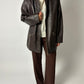 Leather jacket | Dark brown