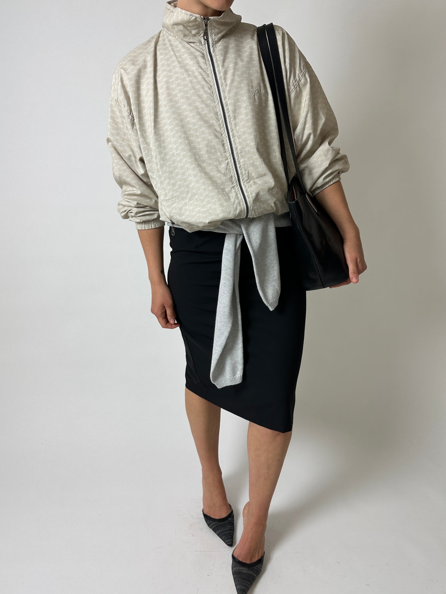 Wool blend pencil skirt | Black