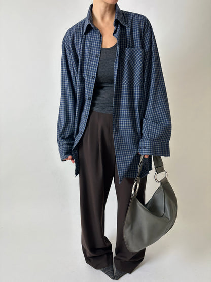 Flanel checked shirt | Blue / Grey