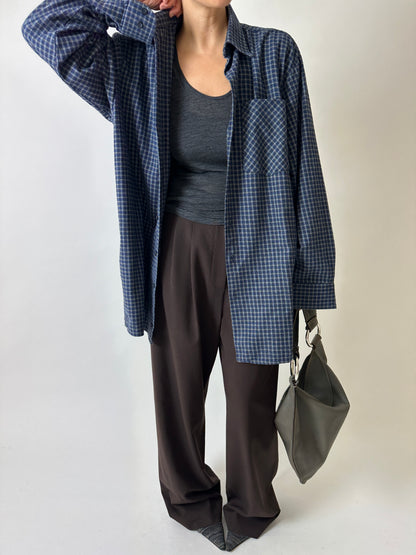 Flanel checked shirt | Blue / Grey