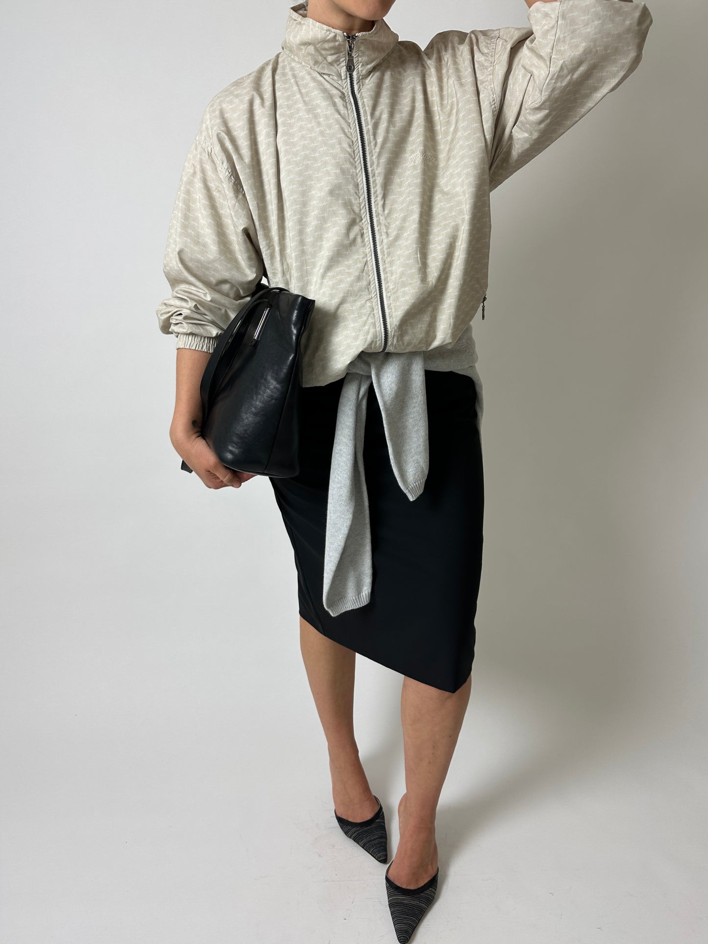 Wool blend pencil skirt | Black