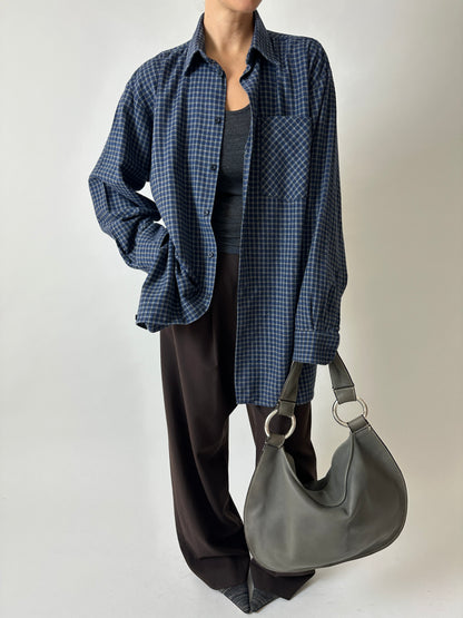 Flanel checked shirt | Blue / Grey