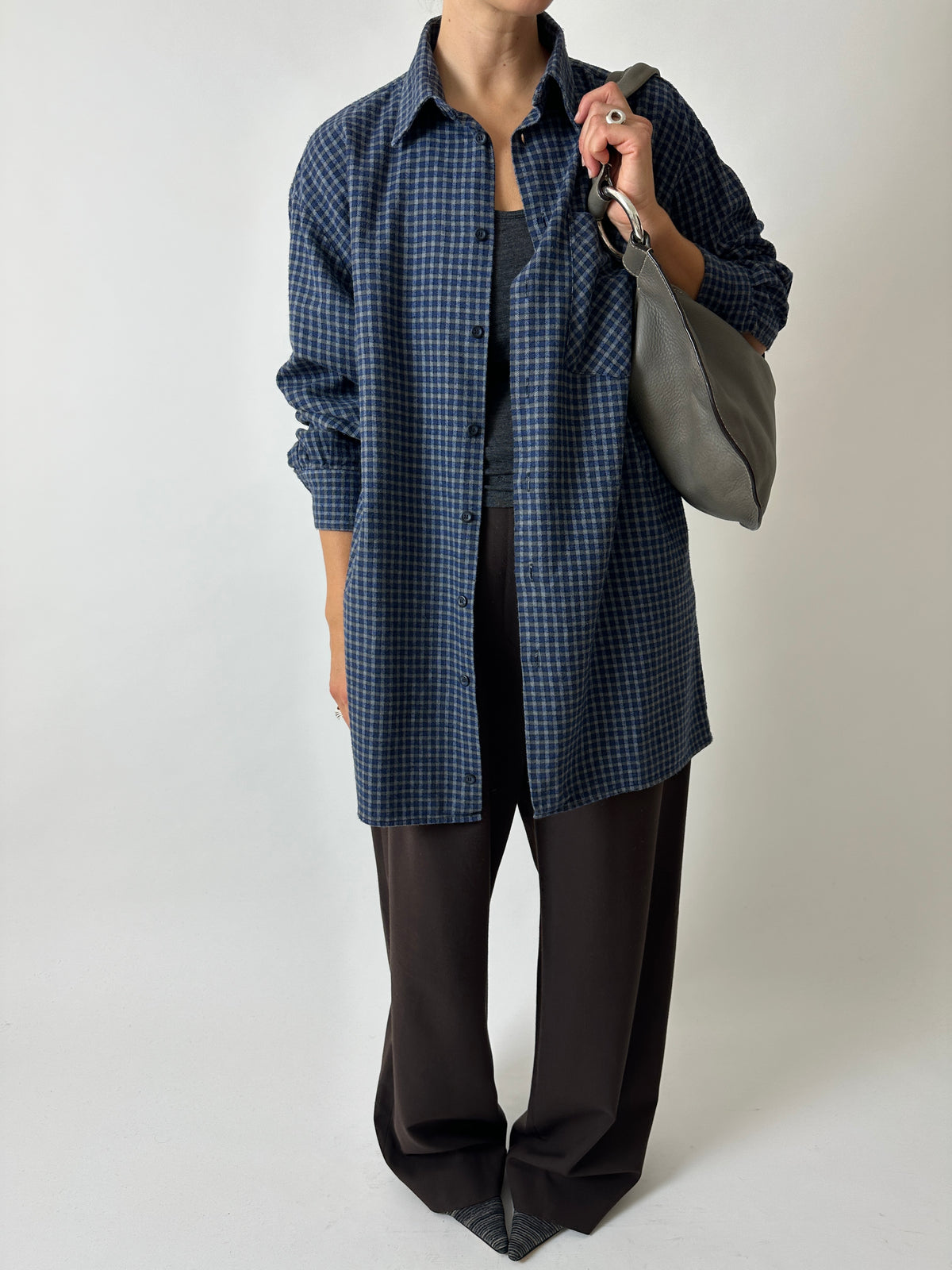Flanel checked shirt | Blue / Grey