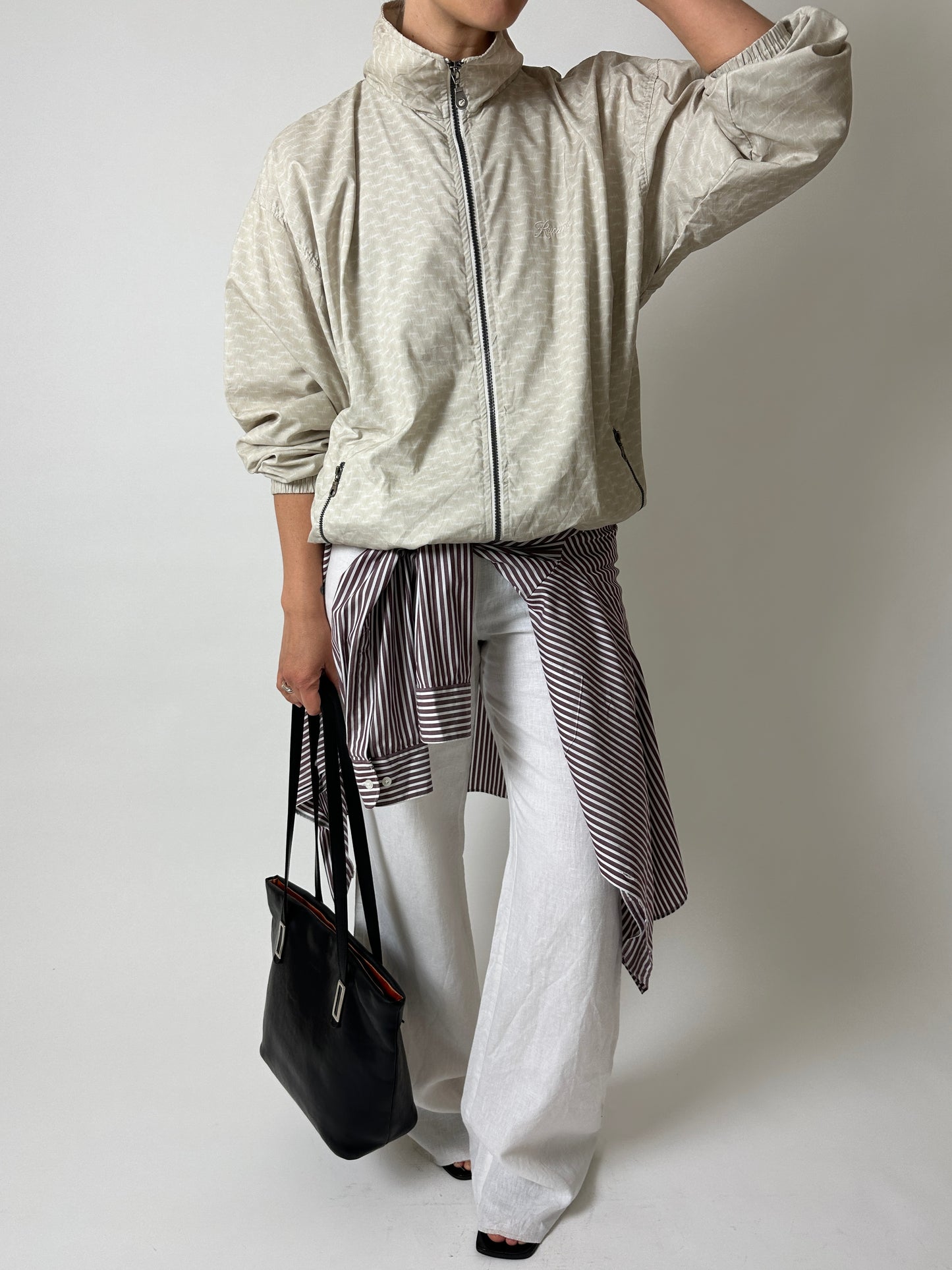 Oversized striped shirt | Off white / Bordeaux
