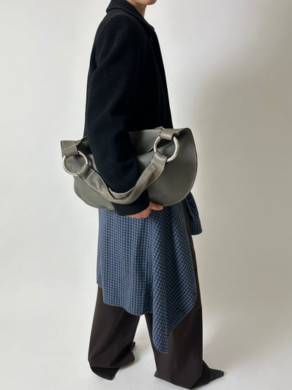 Leather shoulder bag | Grey