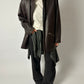 Leather jacket | Dark brown