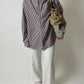 Oversized striped shirt | Off white / Bordeaux