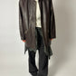 Leather jacket | Dark brown