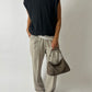 Wool v-neck vest | Dark grey