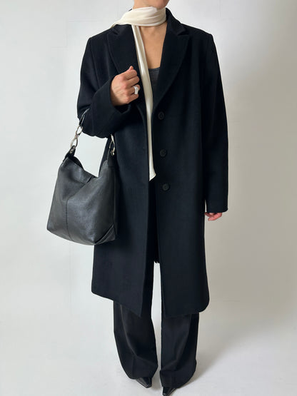 Long wool coat | Black