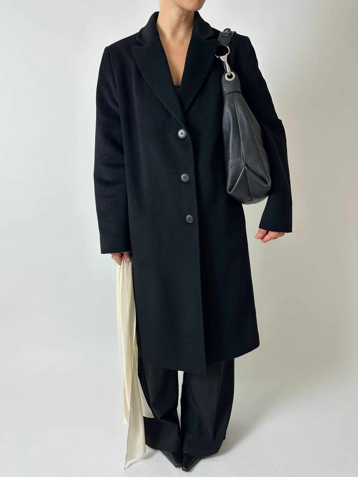 Long wool coat | Black