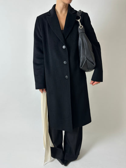 Long wool coat | Black