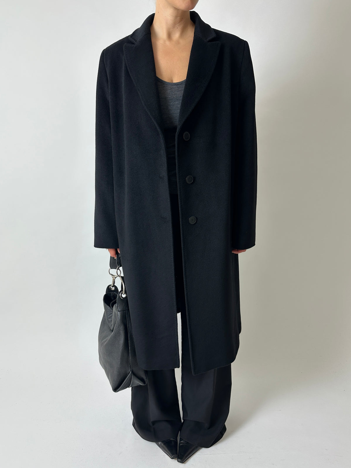 Long wool coat | Black