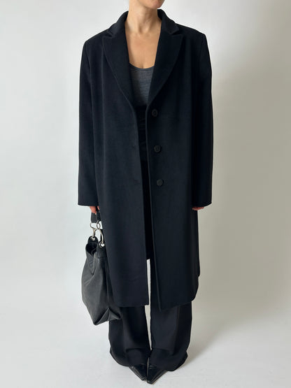 Long wool coat | Black