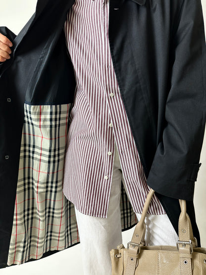 Oversized striped shirt | Off white / Bordeaux