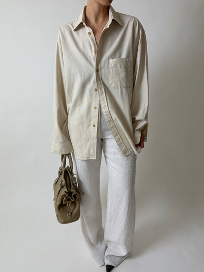 Cotton relaxed shirt | Soft Ecru