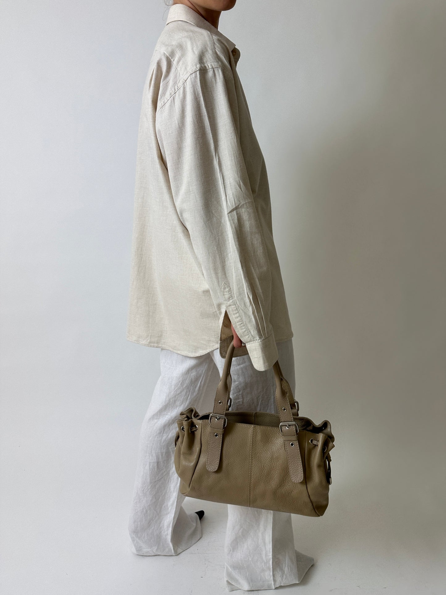 Cotton relaxed shirt | Soft Ecru
