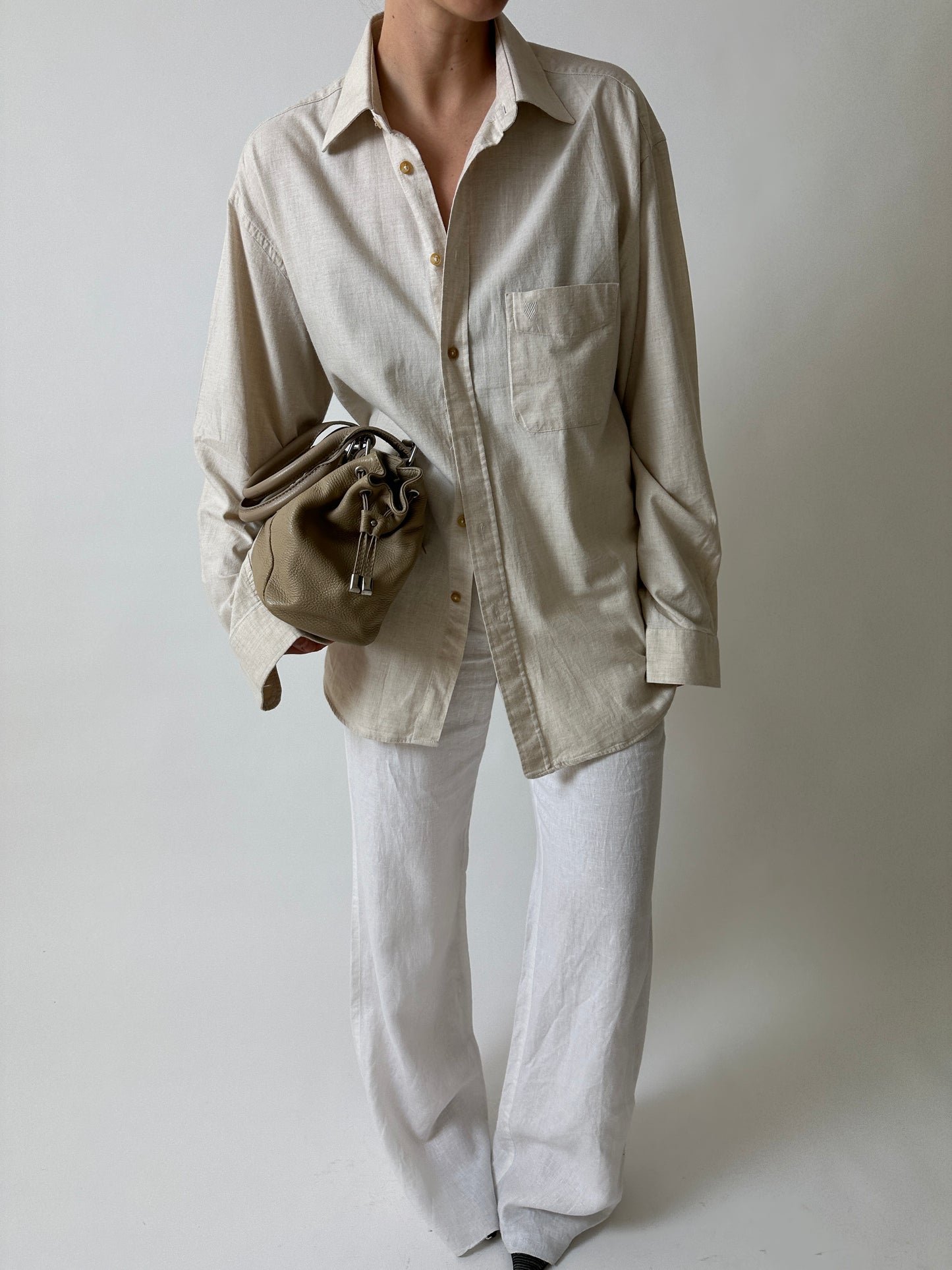 Cotton relaxed shirt | Soft Ecru