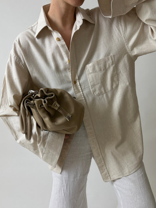 Cotton relaxed shirt | Soft Ecru