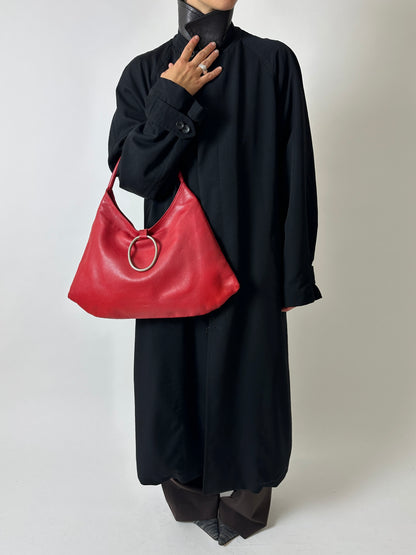 Leather shoulder bag | Red